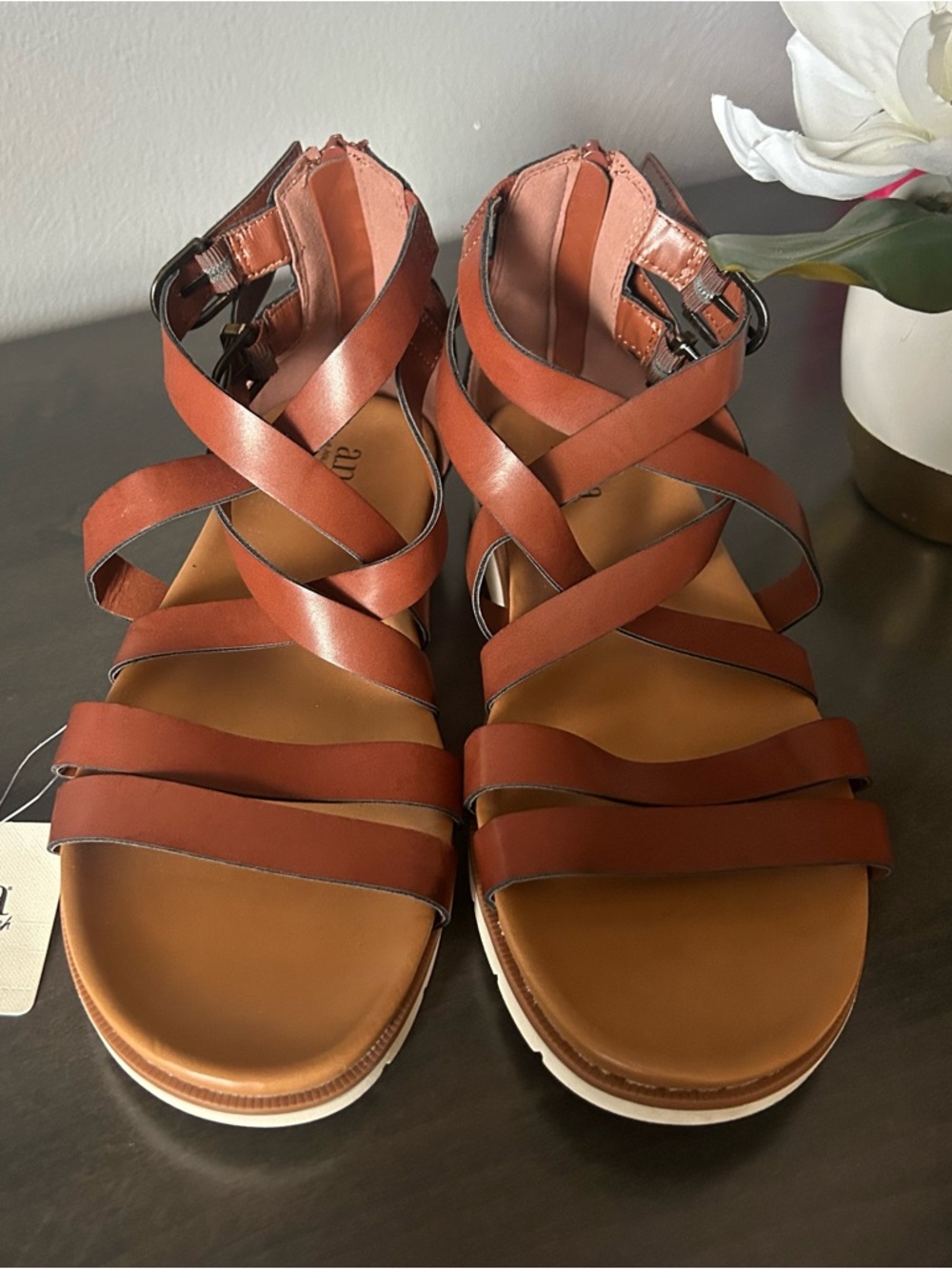 a.n.a. Women’s Ankle Strap Gladiator Sandals